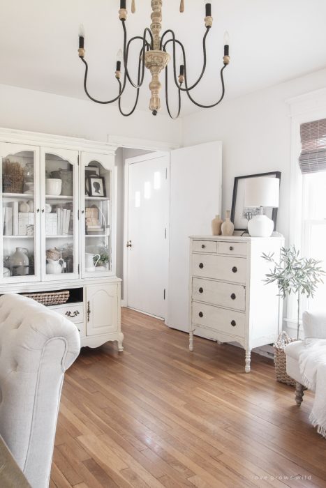a light, bright + neutral home office
