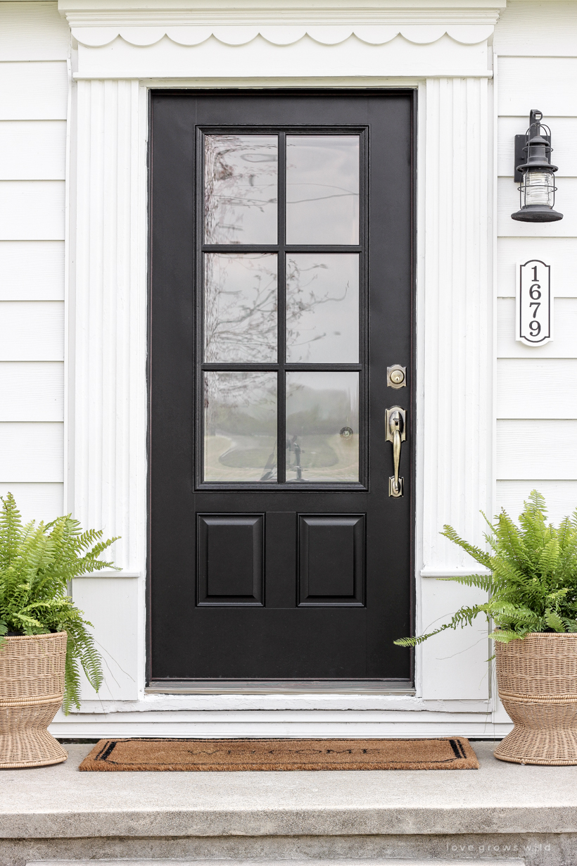 A simple, but stunning front porch makeover from home blogger Liz Fourez of LoveGrowsWild.com