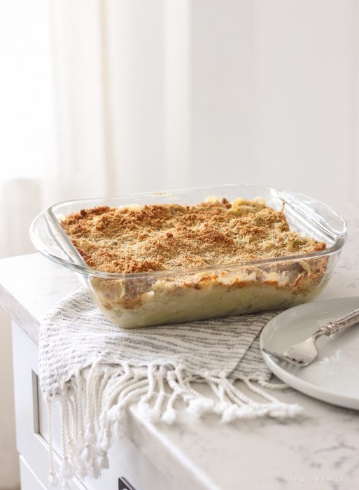 A delicious comfort food casserole from home blogger Liz Fourez of Love Grows Wild. Get the recipe for this easy Tuna or Chicken Noodle Casserole