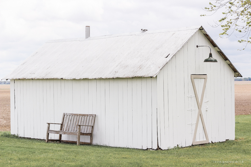 An old barn gets new life with a fresh coat of paint and some added trim details. See more of this gorgeous barn makeover at LoveGrowsWild.com