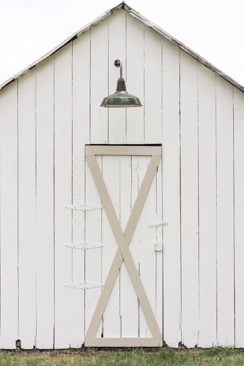 An old barn gets new life with a fresh coat of paint and some added trim details. See more of this gorgeous barn makeover at LoveGrowsWild.com