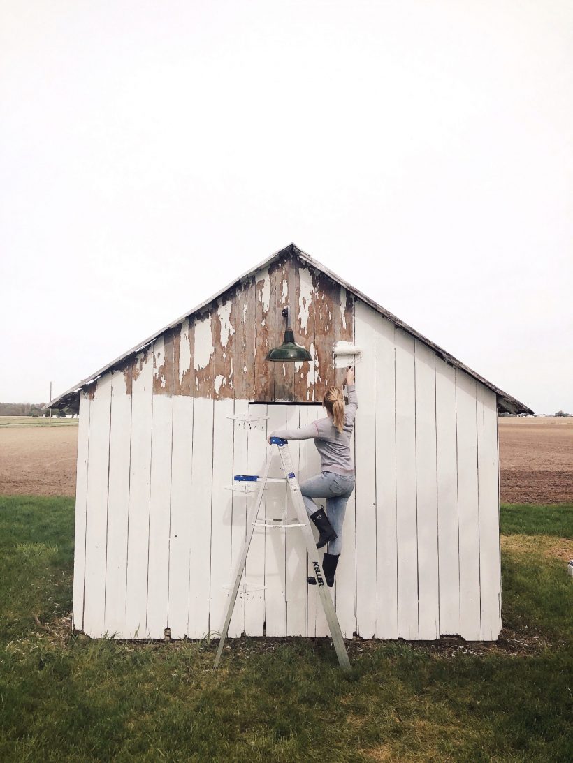 An old barn gets new life with a fresh coat of paint and some added trim details. See more of this gorgeous barn makeover at LoveGrowsWild.com