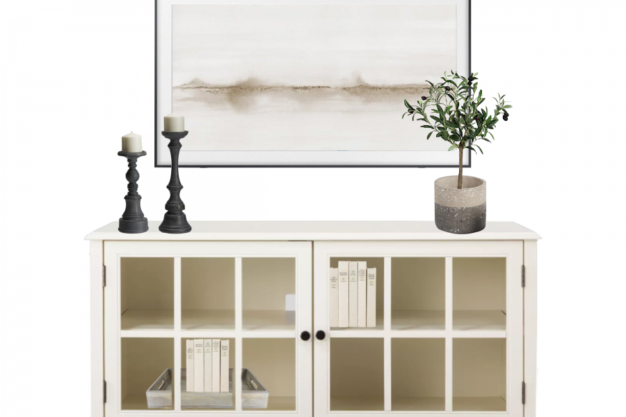 Easy ideas for decorating around a TV, including a huge list of my current favorite items for styling!