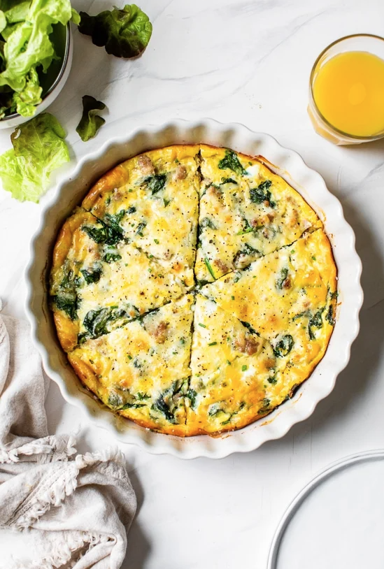 Crustless Sausage and Spinach Quiche Recipe