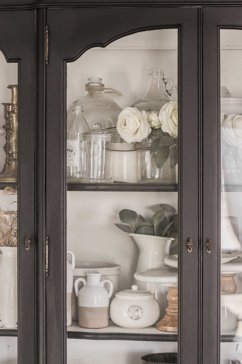 Home blogger and interior decorator Liz Fourez shares her home office that features antique furniture as the perfect storage pieces for her business.