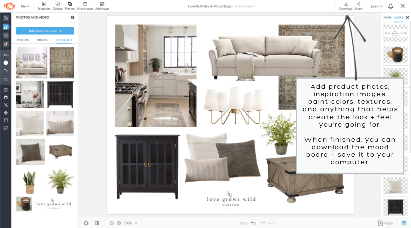 Interior decorator and home blogger Liz Fourez shares an easy method for creating design mood boards and shows how to use them to help decorate your home!