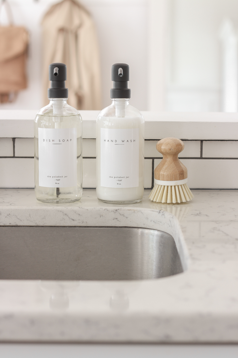 One Simple Way to Style Your Sink | Home blogger and interior decorator Liz Fourez shares tips for easily elevating your kitchen and bathroom