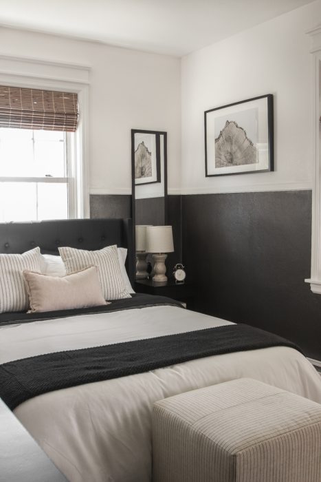 Interior decorator and home blogger Liz Fourez reveals a moody, modern bedroom makeover for her teenage son!