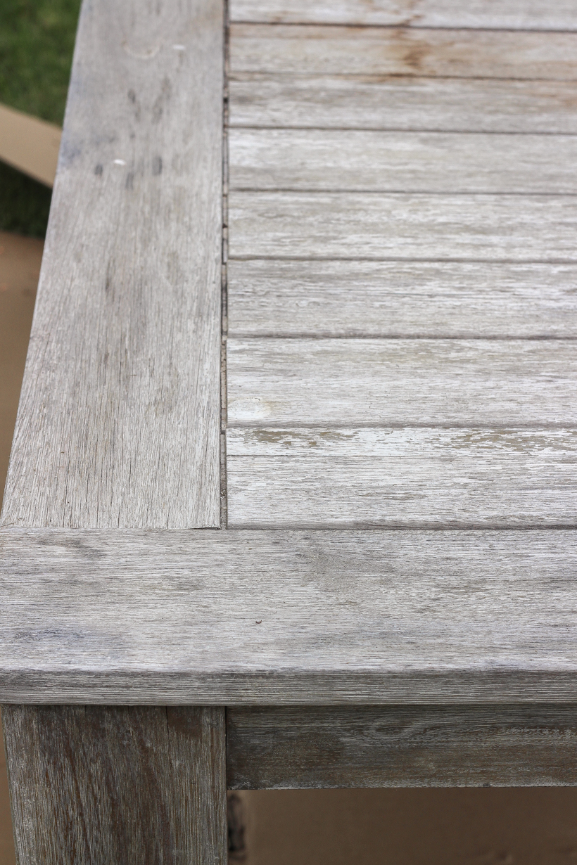 Learn how to restore and protect outdoor wood furniture from home blogger and interior decorator Liz Fourez