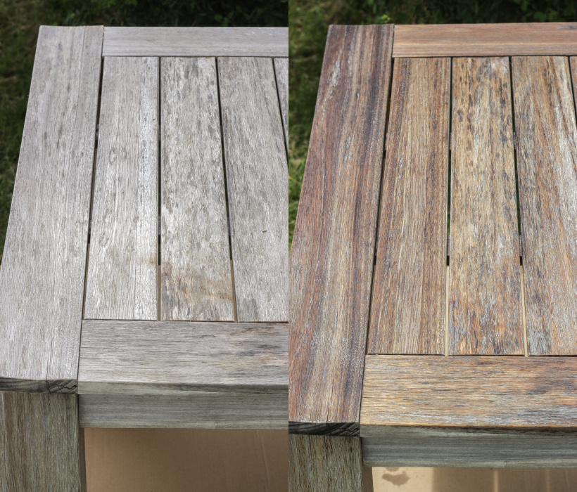 Learn how to restore and protect outdoor wood furniture from home blogger and interior decorator Liz Fourez