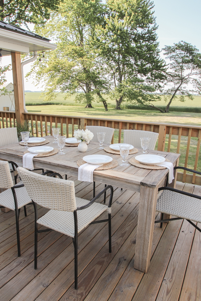 Patio wood dining online table