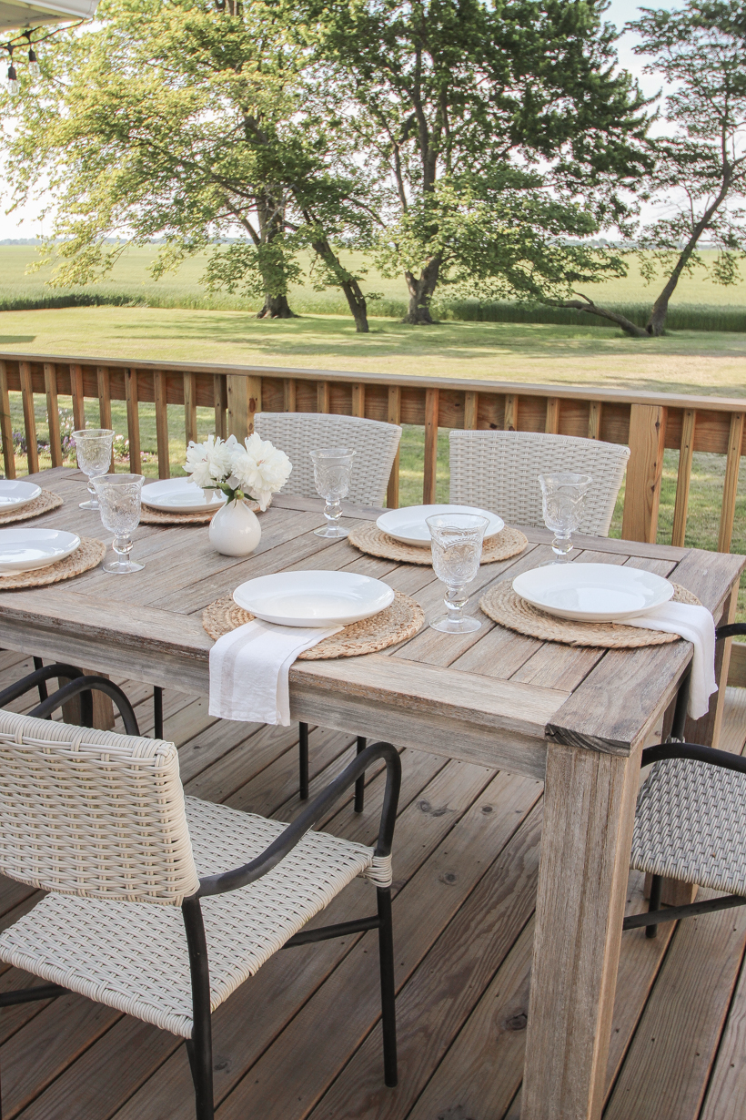 Learn how to restore and protect outdoor wood furniture from home blogger and interior decorator Liz Fourez