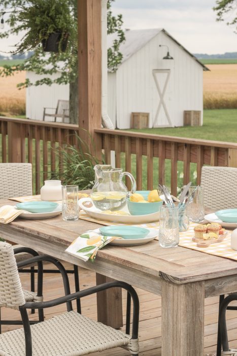 Designer and blogger Liz Fourez shows how to put together a simple, but charming lemon inspired table setting for summer.