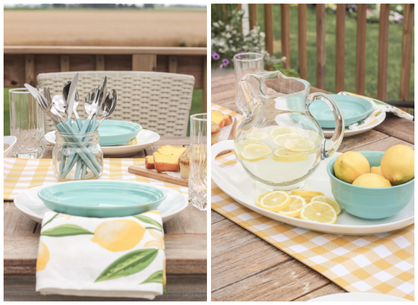 Designer and blogger Liz Fourez shows how to put together a simple, but charming lemon inspired table setting for summer.