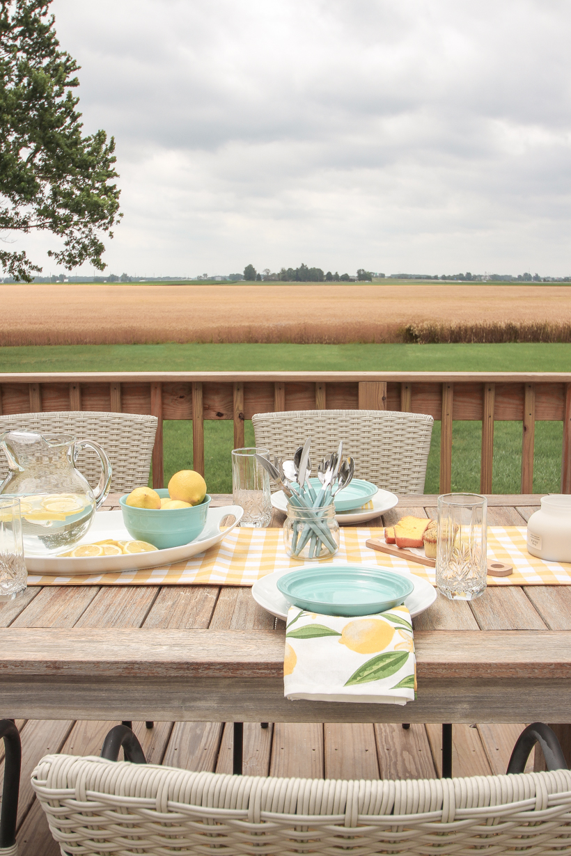 Designer and blogger Liz Fourez shows how to put together a simple, but charming lemon inspired table setting for summer.