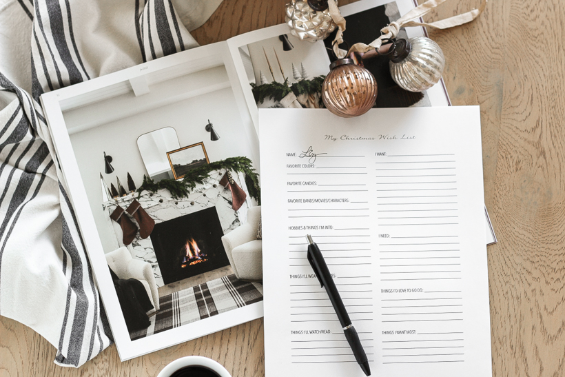 Home blogger Liz Fourez shares a simple printable Christmas Wish List to help gather and organize gift ideas!