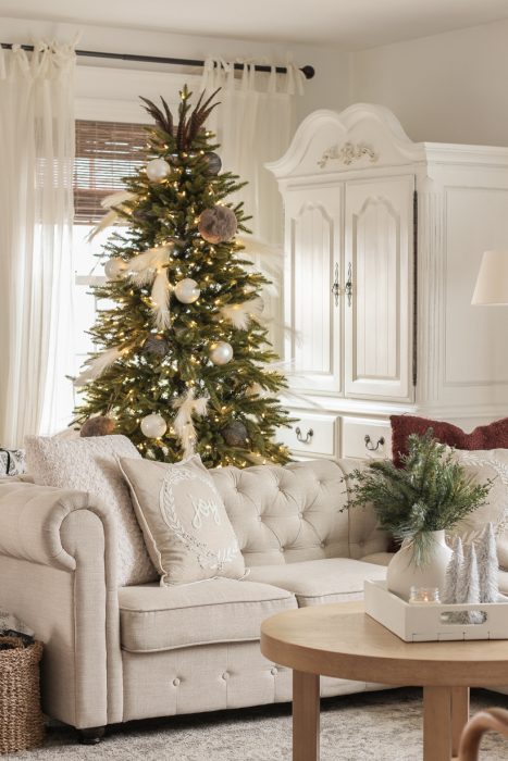 Step inside the living room of home blogger and interior decorator Liz Fourez at Christmas time