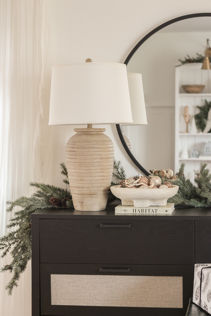 Step inside the living room of home blogger and interior decorator Liz Fourez at Christmas time