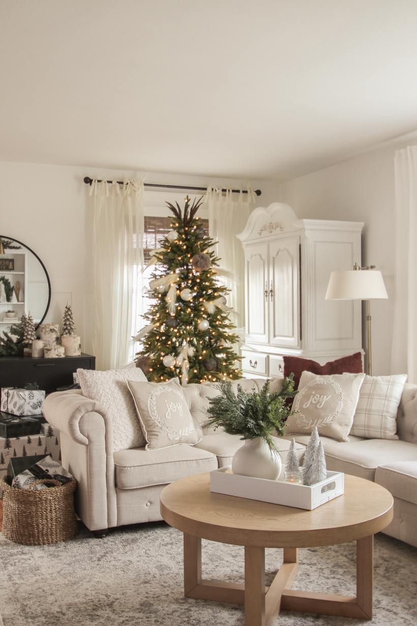 Step inside the living room of home blogger and interior decorator Liz Fourez at Christmas time