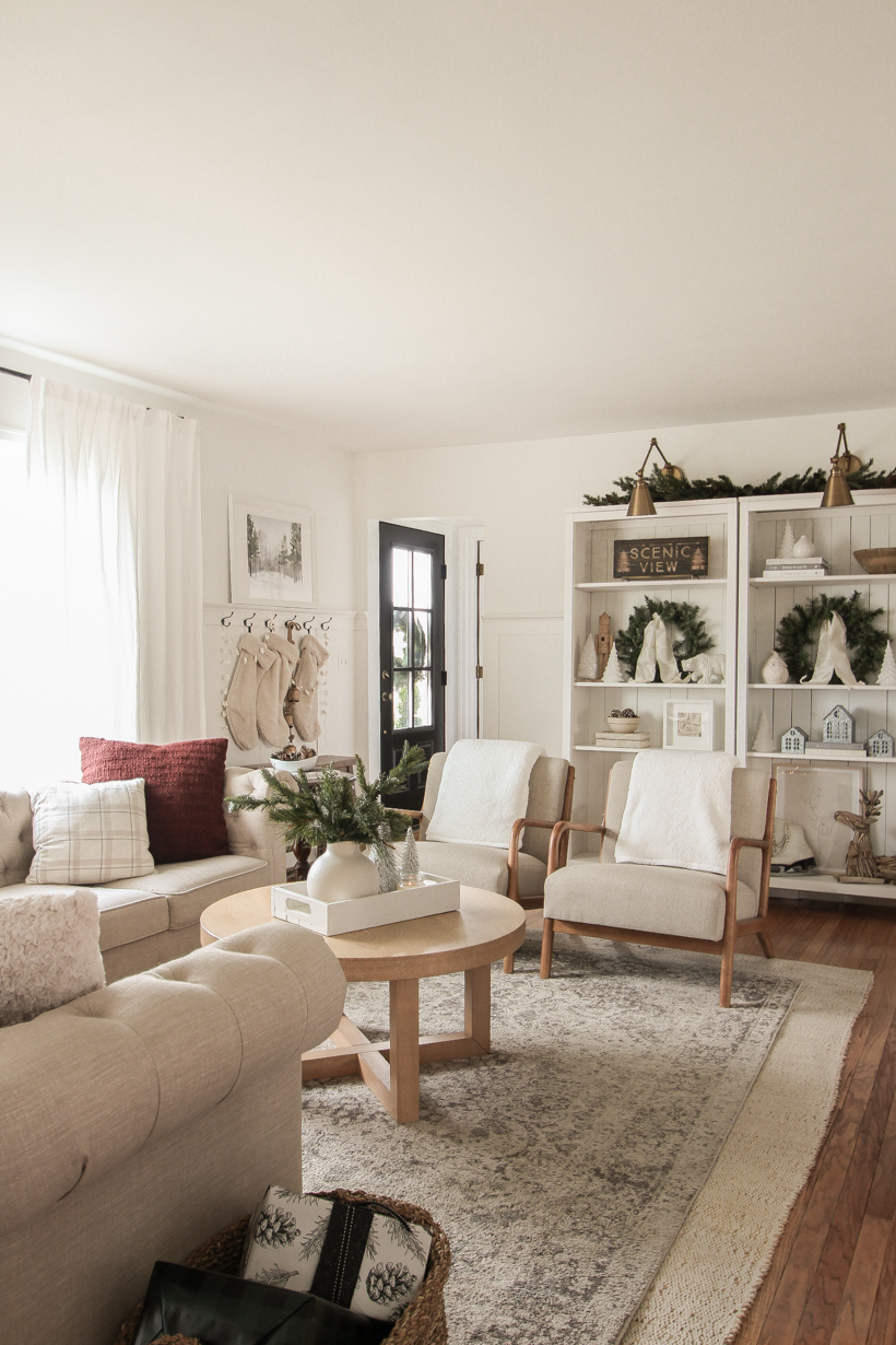 Step inside the living room of home blogger and interior decorator Liz Fourez at Christmas time