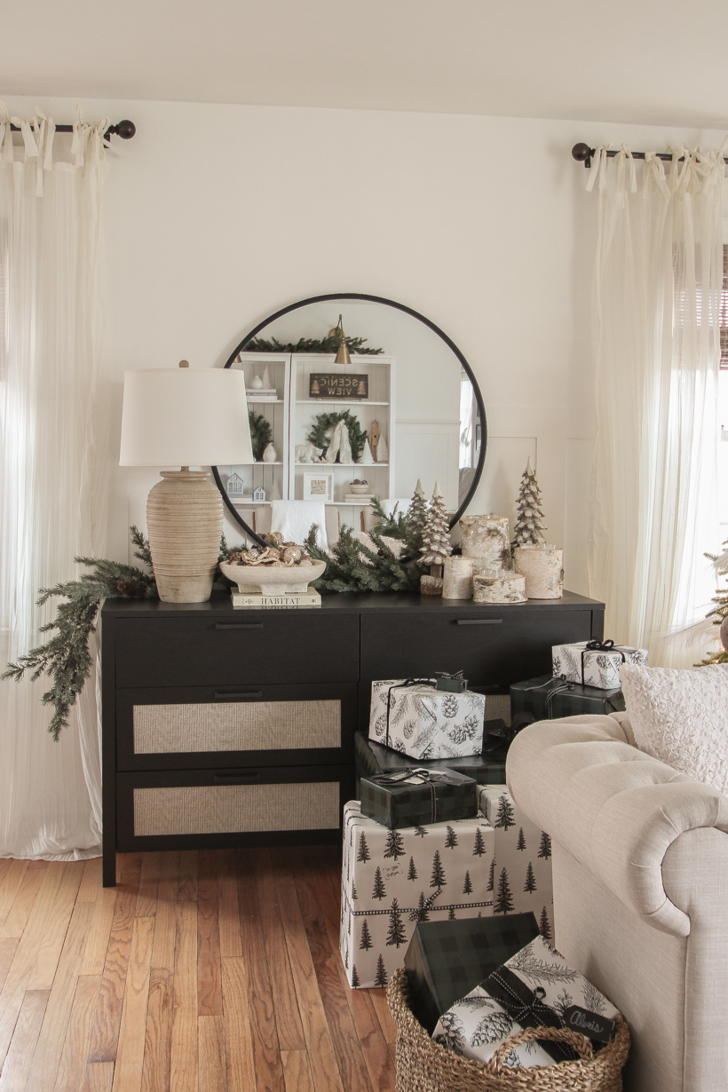 Step inside the living room of home blogger and interior decorator Liz Fourez at Christmas time