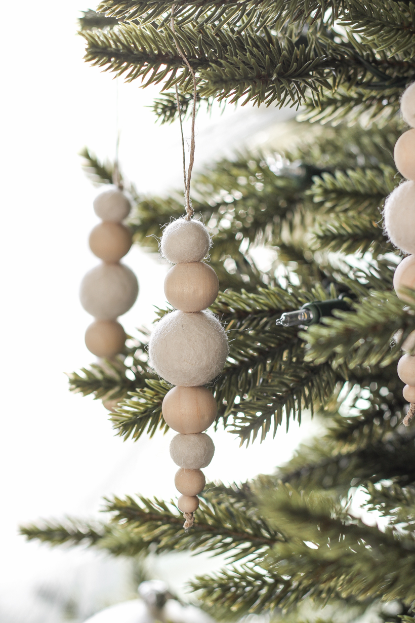 Keep your Christmas tree simple this year with these DIY wooden bead  garlands and clay ornam…