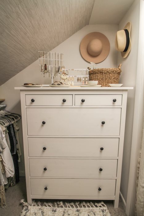 A beautiful closet makeover with ideas for organizing, storage and more from interior decorator and home blogger Liz Fourez