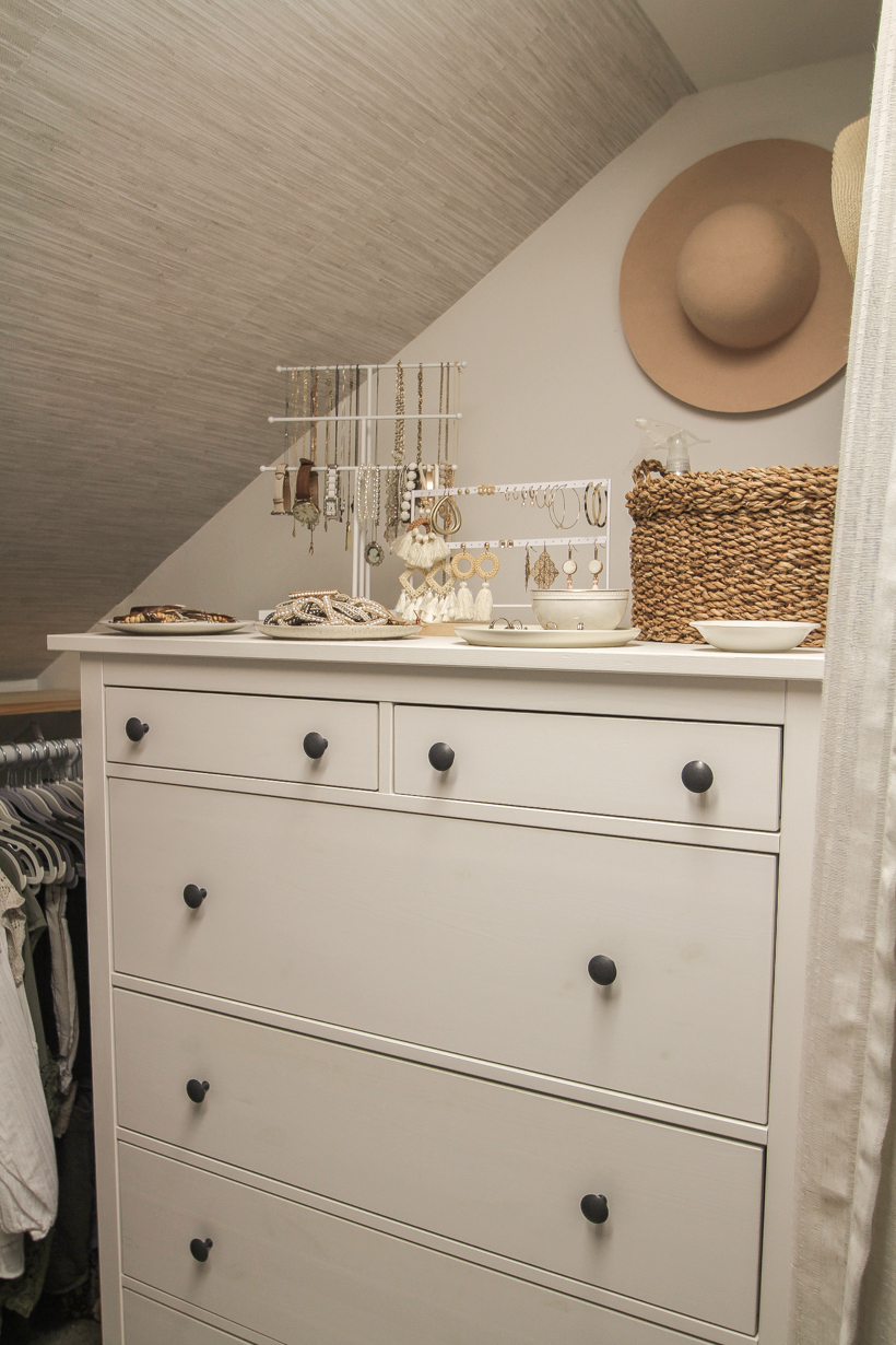 A beautiful closet makeover with ideas for organizing, storage and more from interior decorator and home blogger Liz Fourez