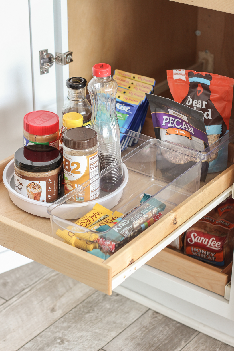 Crazy Susan Kitchen Cabinet Turntable and Snack Organizer with Bins + Order  & Bliss