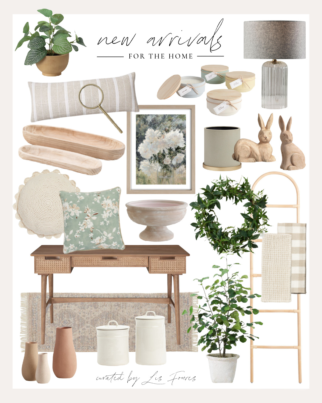 New arrivals for home curated by home blogger and interior decorator Liz Fourez of Love Grows Wild