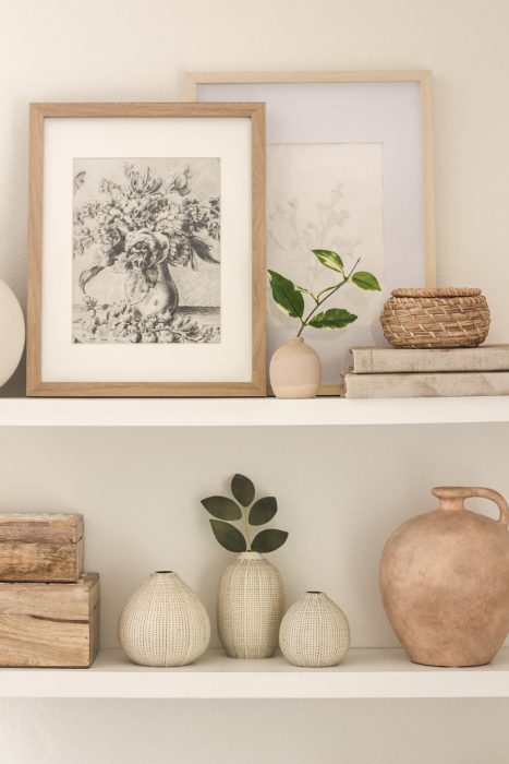 Interior decorator and home blogger Liz Fourez shares a peek inside her cozy home office