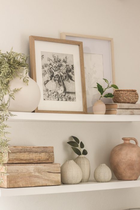 Interior decorator and home blogger Liz Fourez shares a peek inside her cozy home office