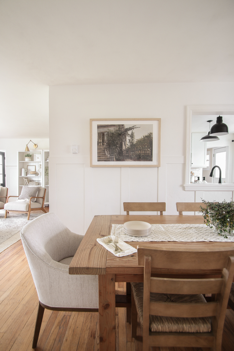 Artwork inspiration in the dining room of blogger and interior decorator, Liz Fourez