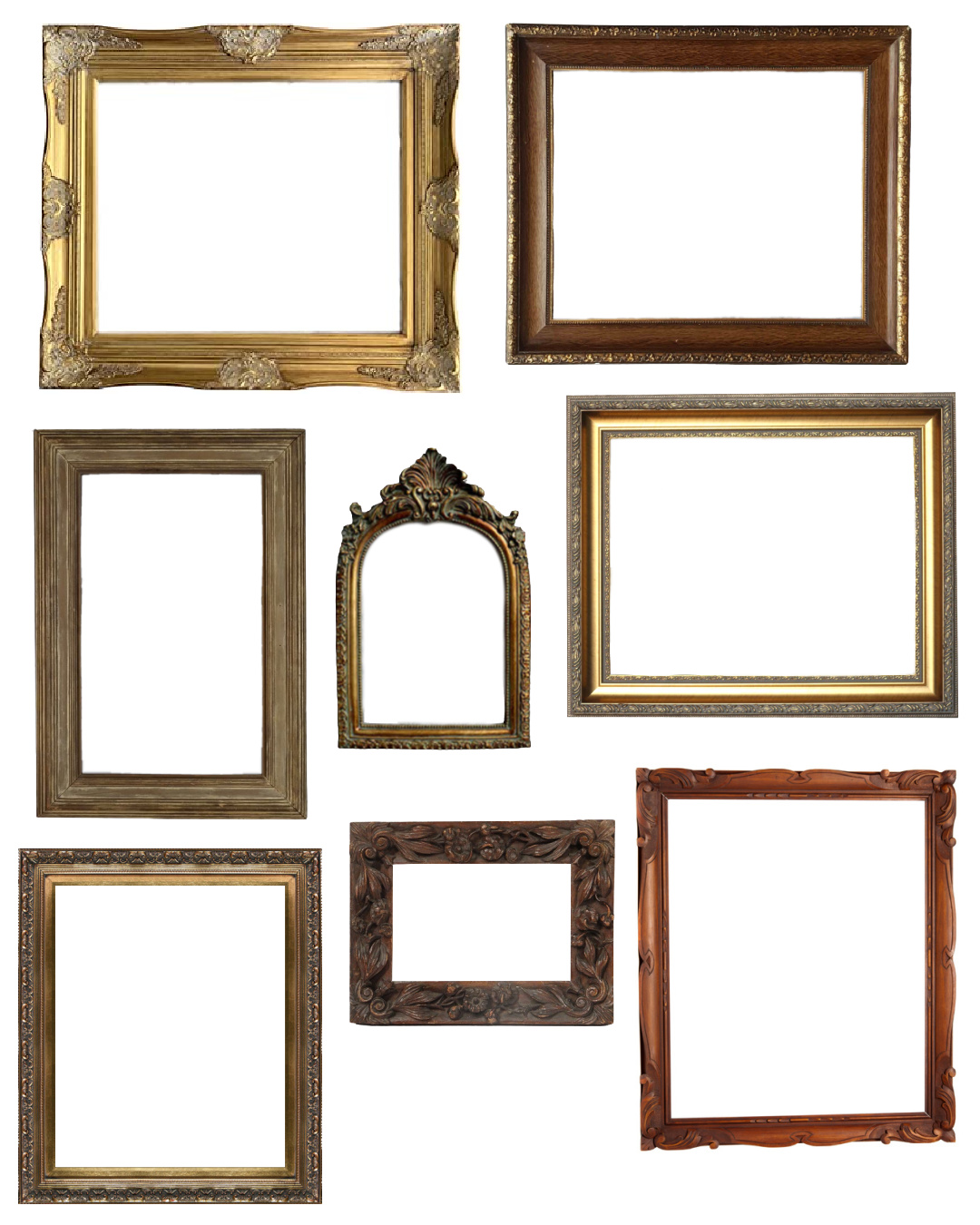 Small Vintage Painting Wood Frames- Set of 6