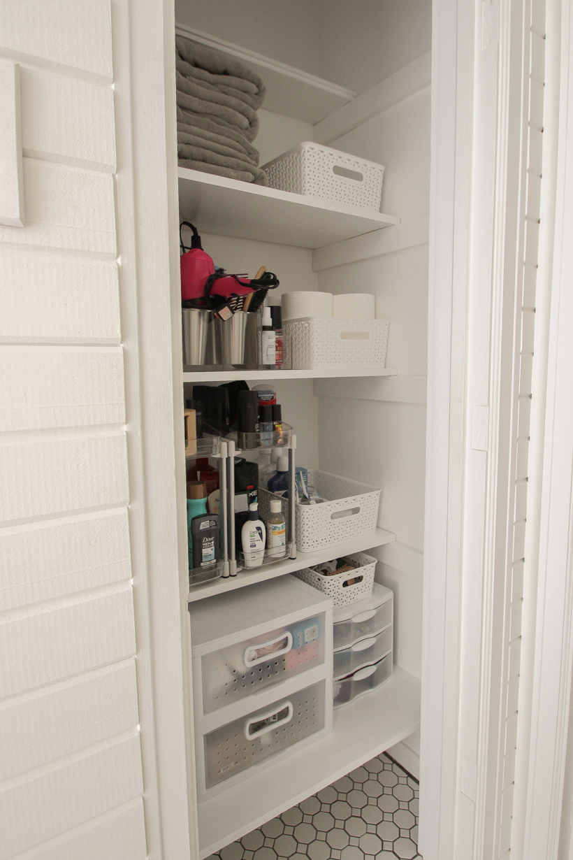 Deep closet in bathroom