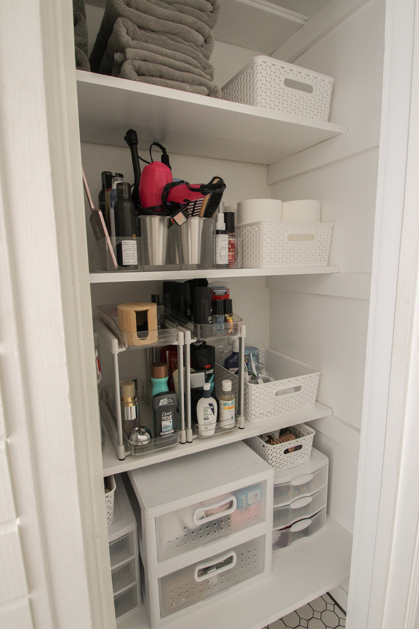 Bathroom Closet Organization Inspiration from Glamorous Versatility