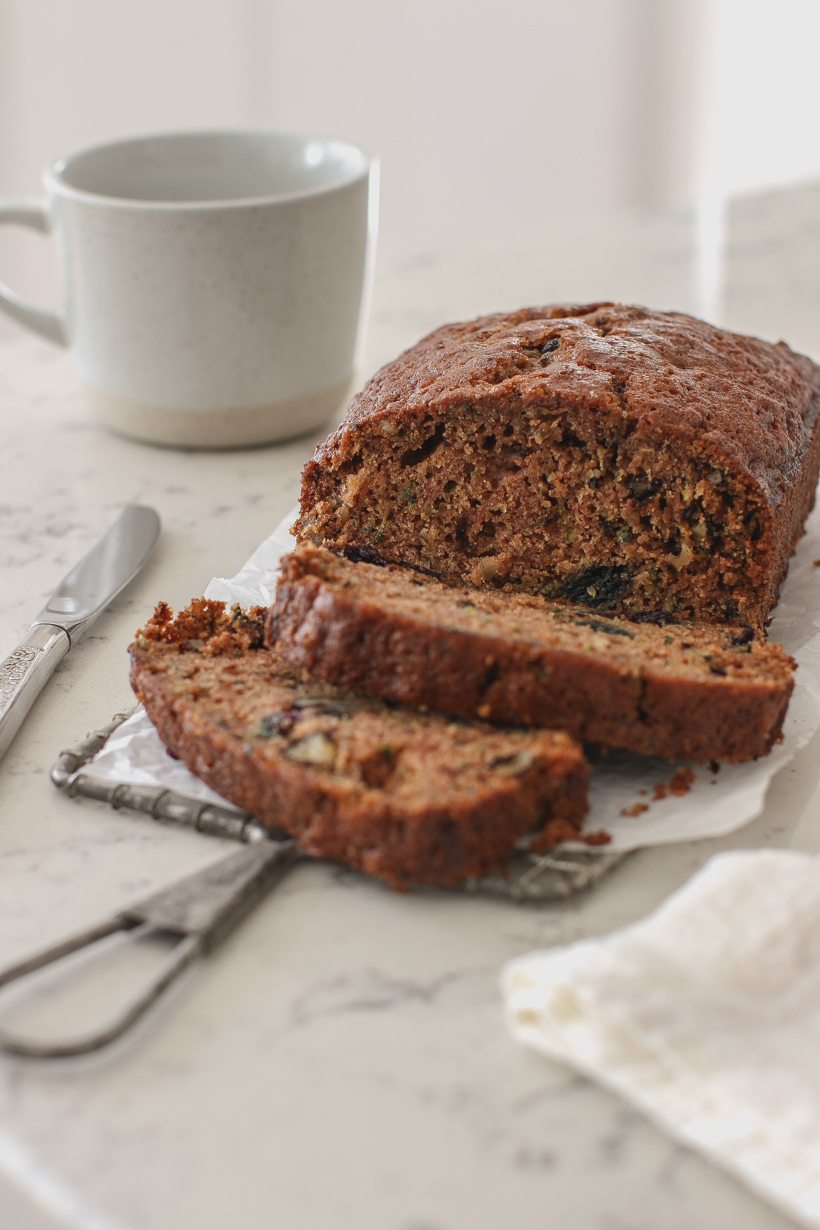 The perfect zucchini bread recipe with delicious additions of blueberries and walnuts
