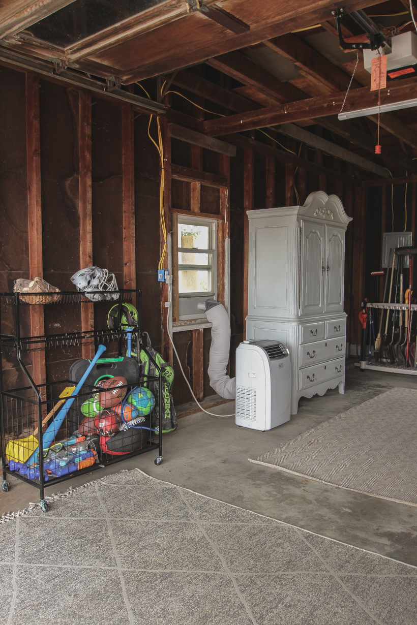 The beginning stages of a garage renovation 