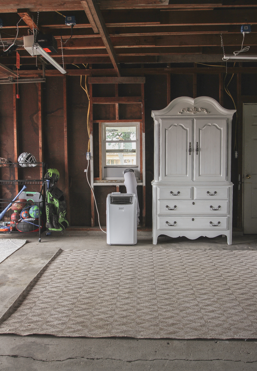 The beginning stages of a garage renovation 