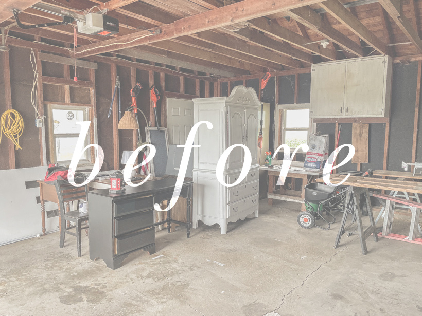 The beginning stages of a garage renovation