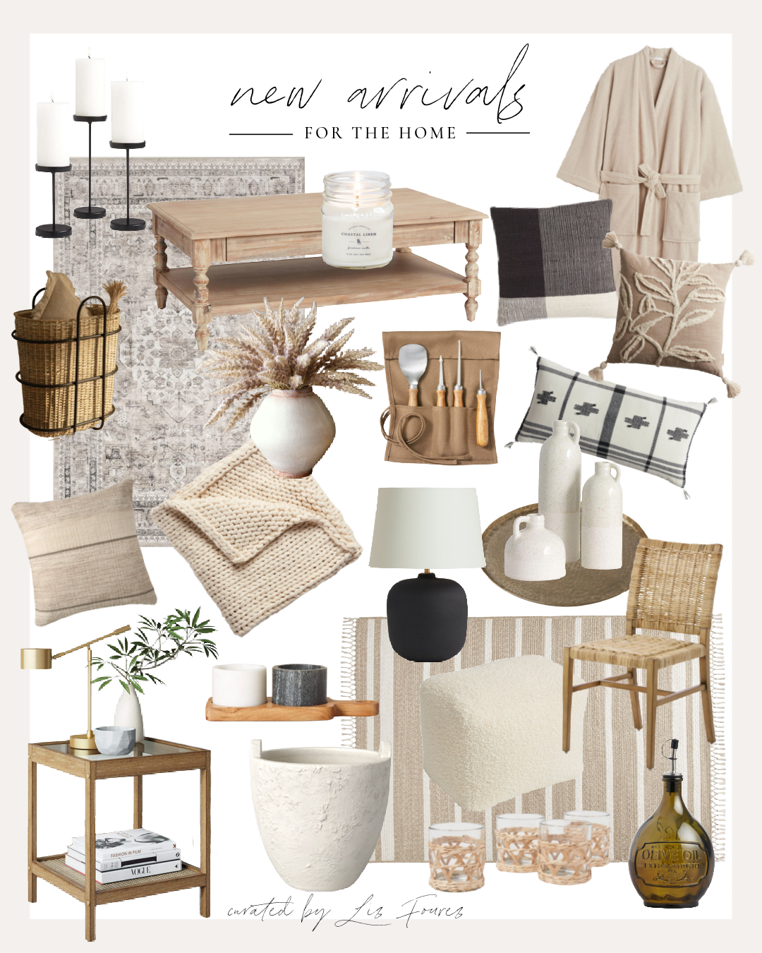 New arrivals for home curated by home blogger and interior decorator Liz Fourez of Love Grows Wild