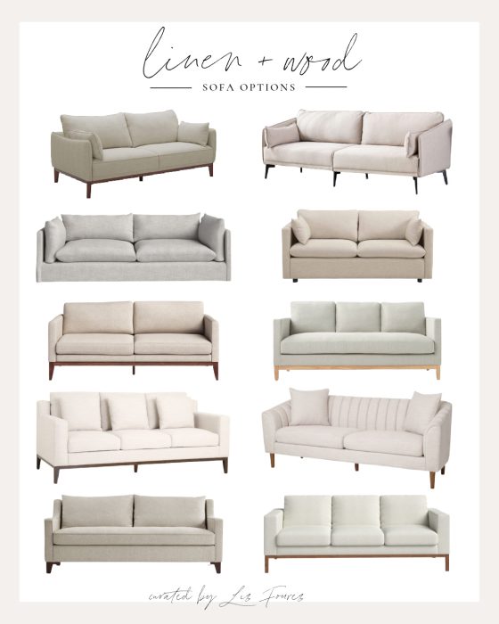 Beautiful sofa options inspired by home blogger and interior decorator Liz Fourez's own living room.