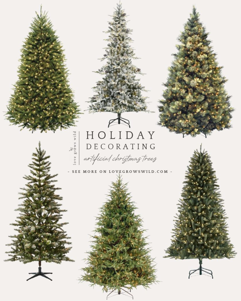 Artificial Christmas Trees for holiday decorating curated by home blogger Liz Fourez
