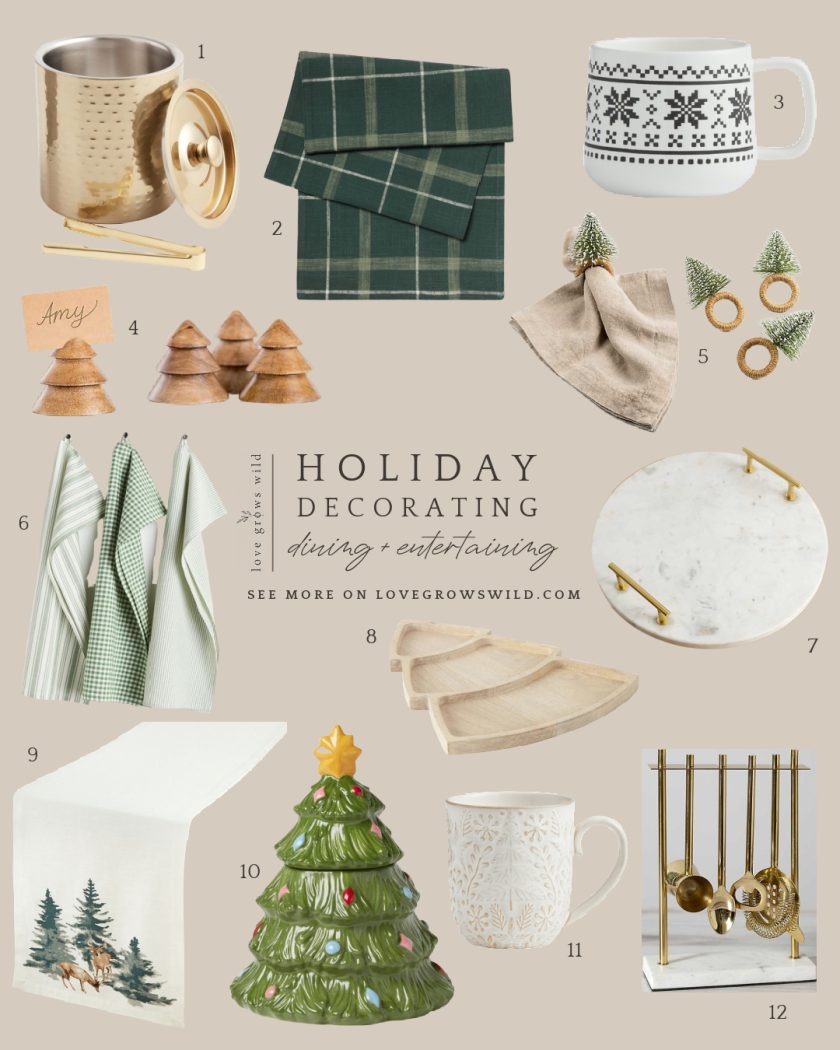 Holiday dining and entertaining finds curated by home blogger Liz Fourez