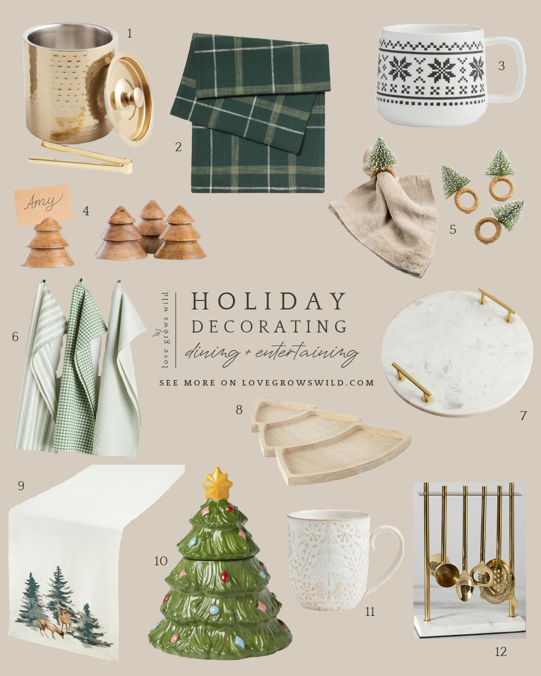 Holiday dining and entertaining finds curated by home blogger Liz Fourez