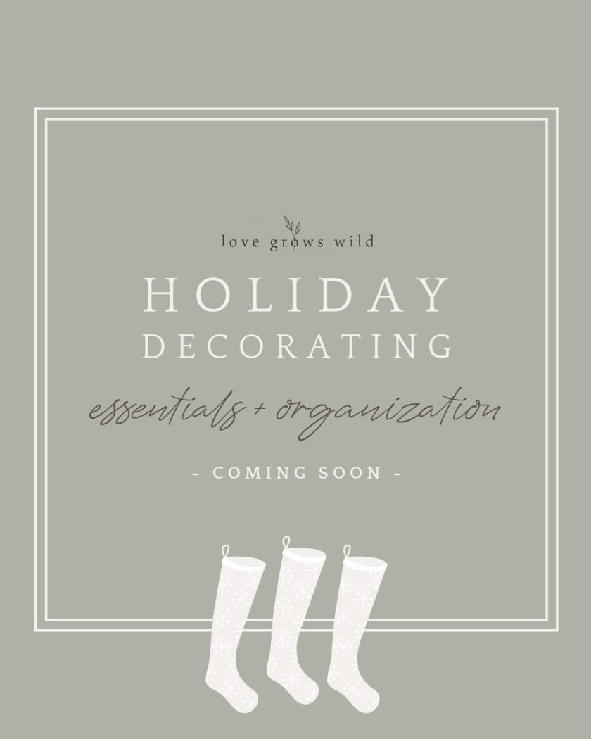 Christmas essentials and organization for holiday decorating curated by home blogger Liz Fourez