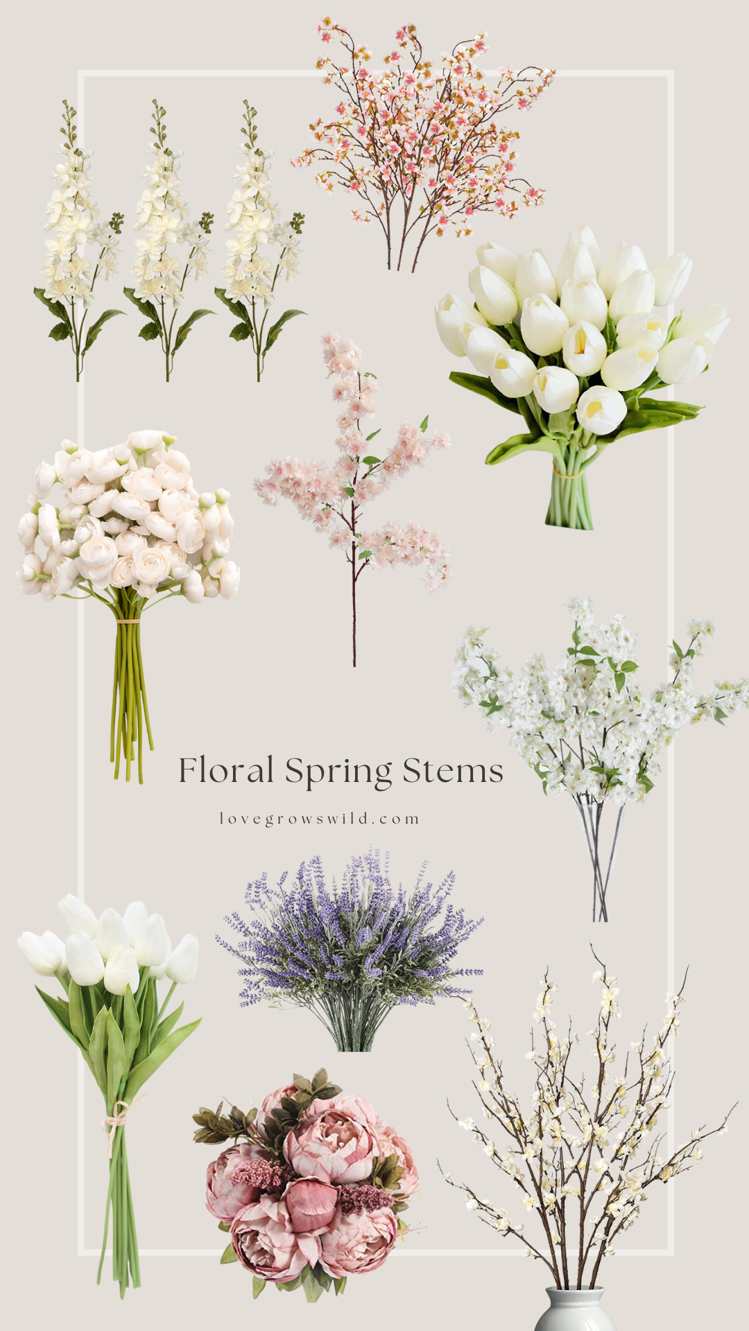 Faux Floral Spring Stems