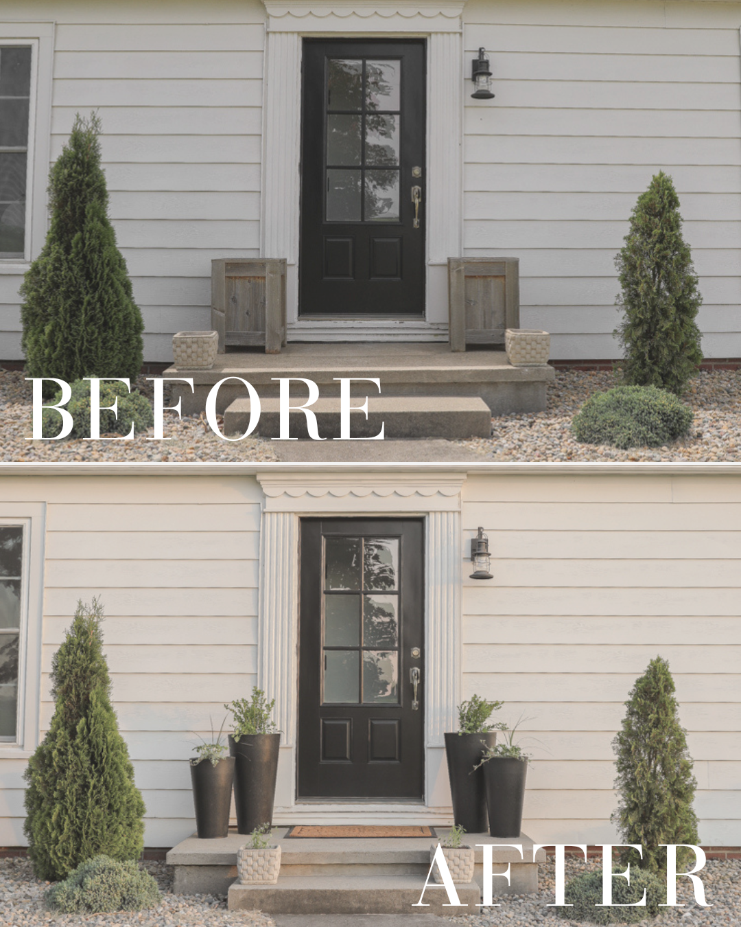 Front porch makeover before & after