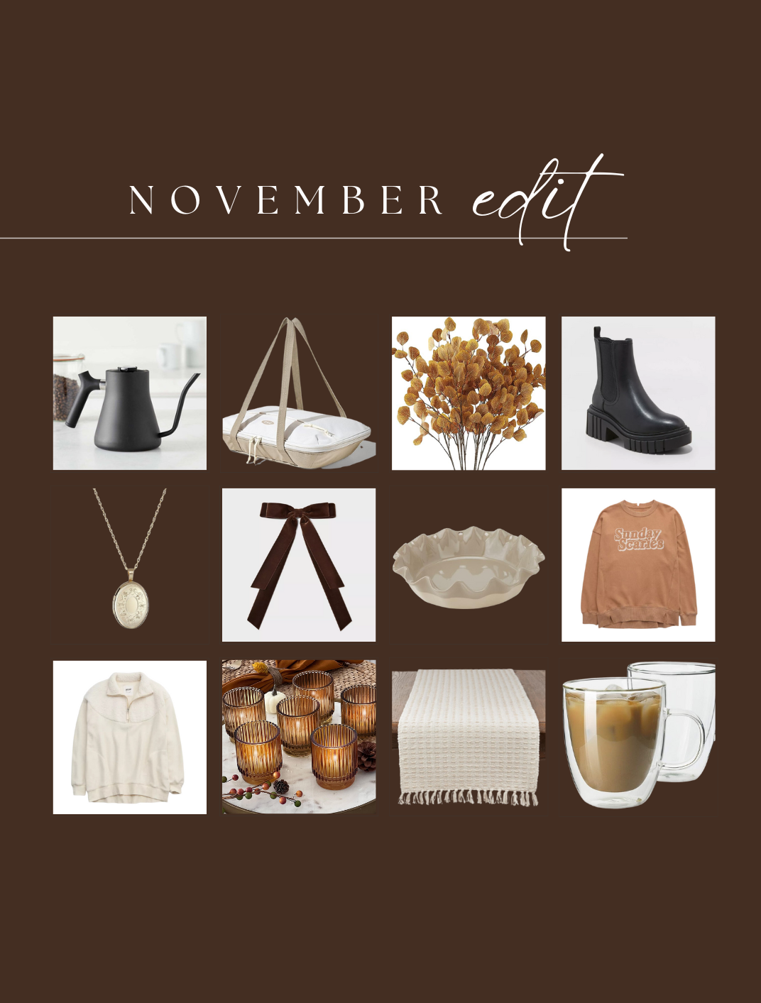 The Best of November: a curated collection of fashion, decor, and more to dress yourself and your home for the season