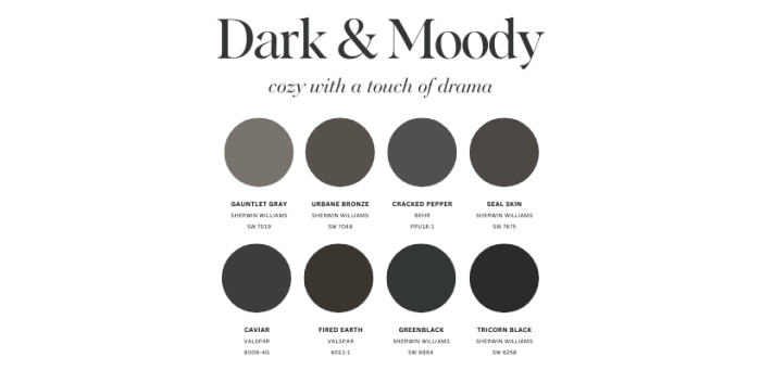 2024 Paint Color Trends - Dark & Moody